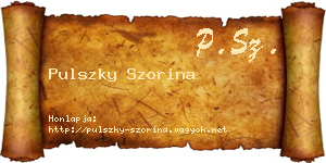 Pulszky Szorina névjegykártya